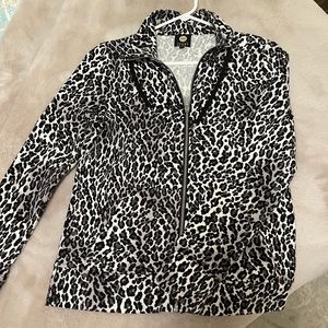Jones New York Black and White Leopard Print Sweater